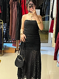 siyah güpürlü elbise