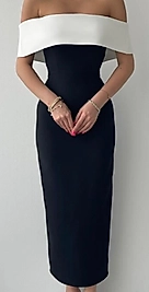 Madonna Yaka Midi Elbise