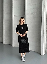 guess taşlı elbise