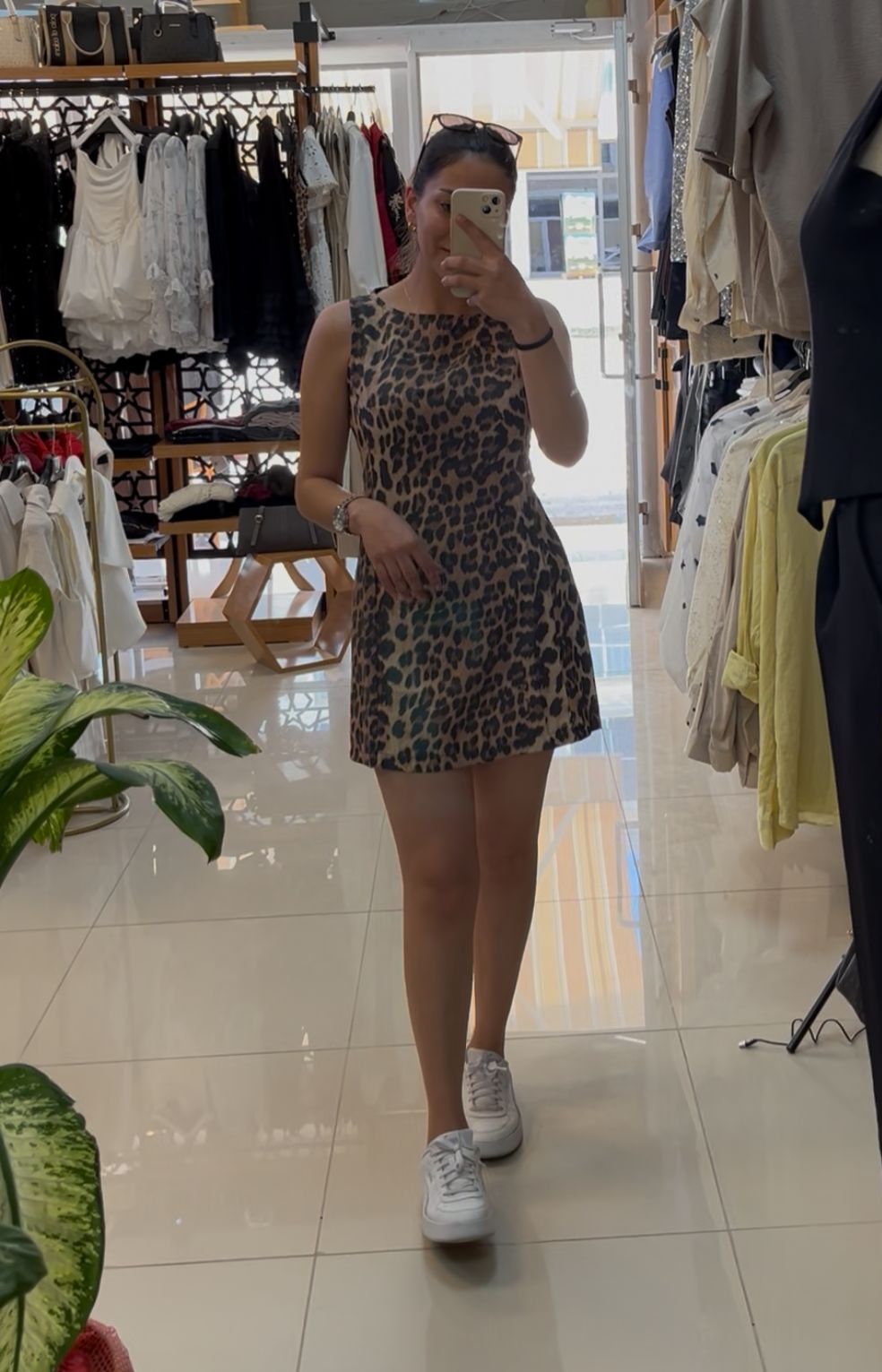 Leopar Desenli Elbise