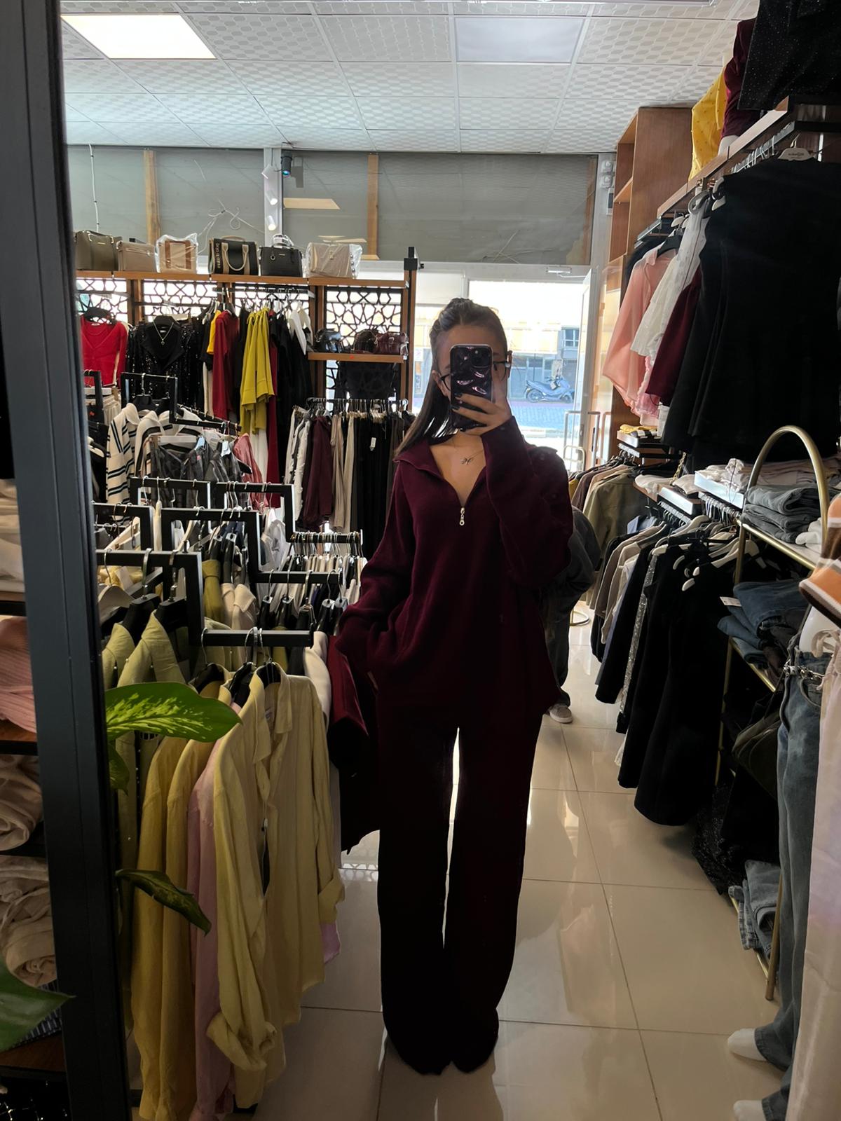 Fermuarlı Triko Takım