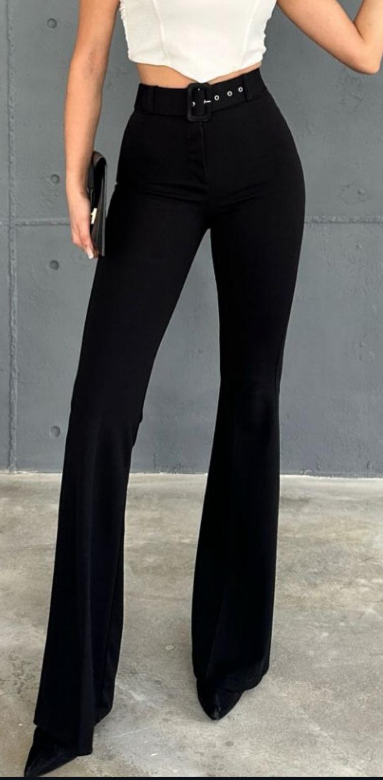 Kemerli İspanyol Kumaş pantalon