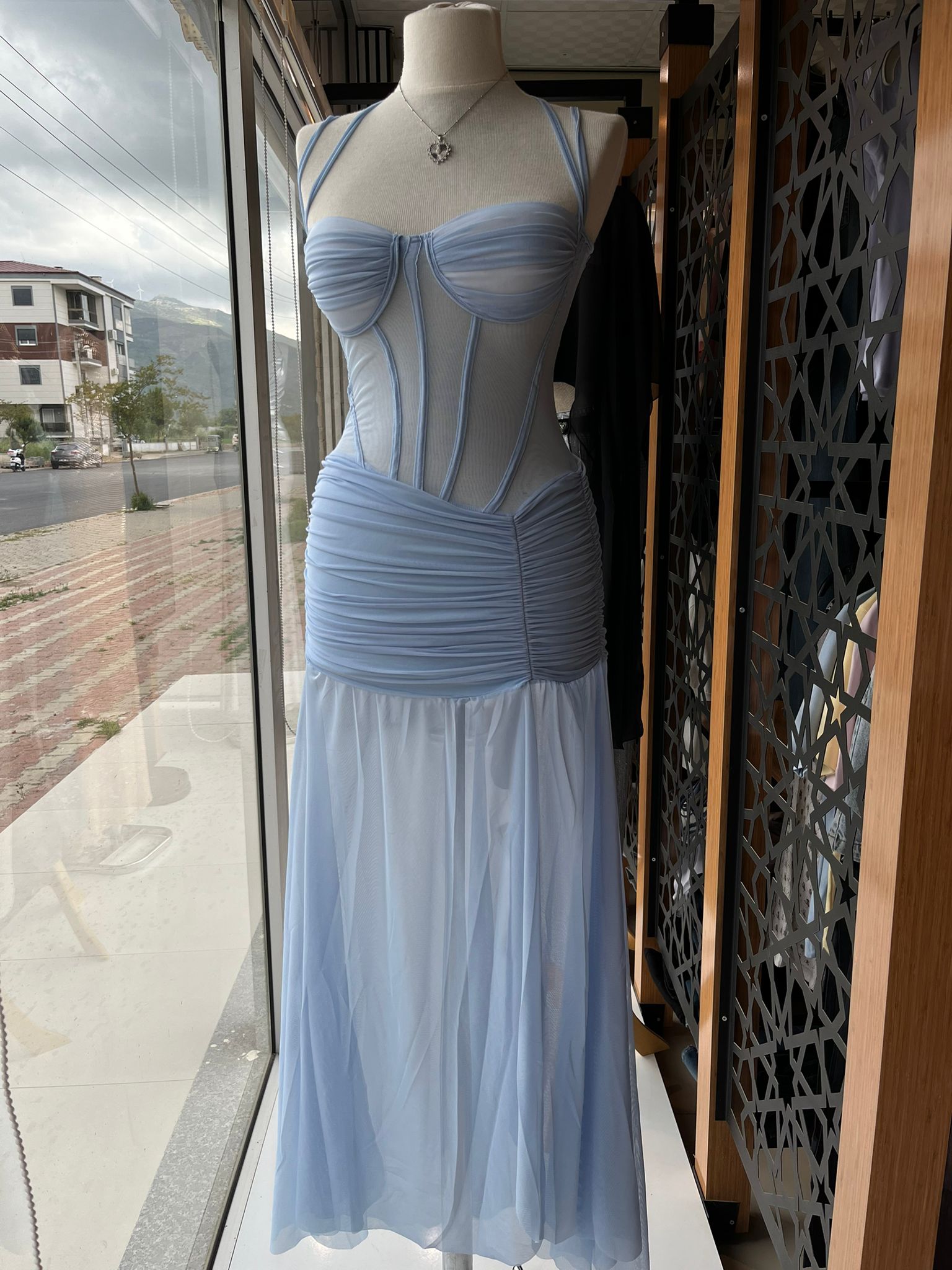 suzette lila/bebe mavisi elbise
